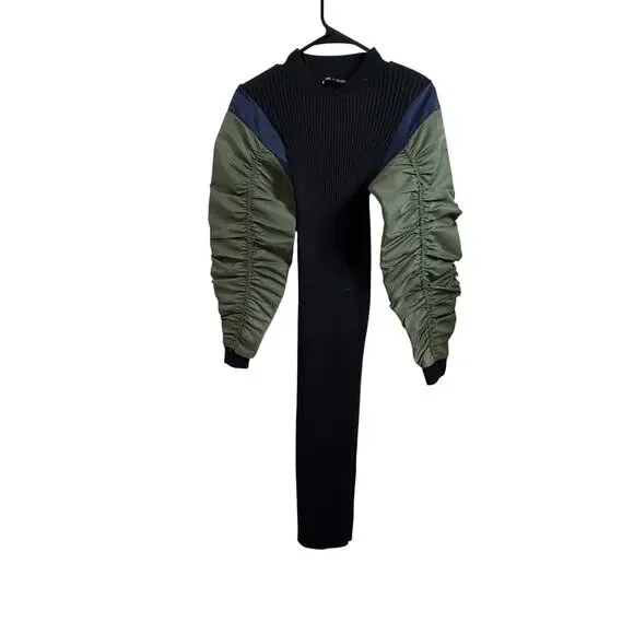 NWT Zara Body Con Ribbed Midi Dress Sz S - Picture 2 of 9